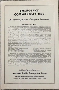 Vintage 1955 Manual for Amateur Radio Emergency Communications (RACES) - Zdjęcie 1 z 2
