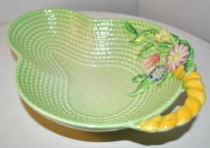 Carlton Ware 'Basket' weave bowl- Vintage ceramic- Art Deco floral Decorative GC - Picture 1 of 5