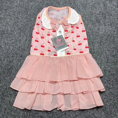 DOGO Pink Cotton Cherry Print Dress Size L - Image 1 of 4