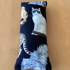 Handmade strong catnip toy. Black  100% cotton fabric with beaufiful cats. 9”x4”