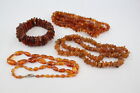Amber Jewellery Baltic Copal Polished Necklaces Bracelets Chips x 4