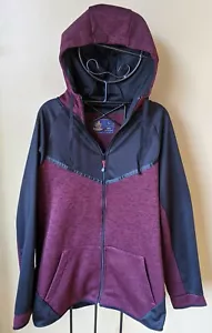 Rugby University Men's Plum Wine/Black Full Zip Hoodie Jacket Size L *Brand New* - Picture 1 of 8