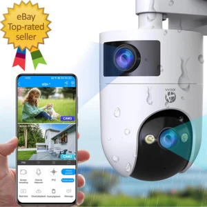 5G 2.4G Dual Wifi Security Camera Outdoor 2K Dual Lens Home Surveillance IP Cam - Picture 1 of 9