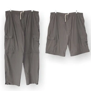 Vintage Old Navy Cargo Pocket Convertible Khaki Track Pants Men's XL Drawstring - Picture 1 of 12