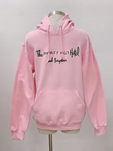 Brand New "The Jinx" Embroidered The Beverly Hills Hotel Pink Hoodie - Picture 1 of 3