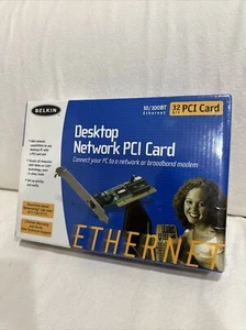 NOS Belkin Desktop Network PCI Card Ethernet LAN Adapter 10/100M F5D5000 - Picture 1 of 7