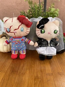 Hello Kitty X Chucky & Tiffany Valentine Halloween Plush Doll Set - Picture 1 of 15