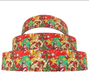 1.5 INCH Merry Christmas Princess GROSGRAIN RIBBON Hair Bow Supplies 1224942 - Picture 1 of 1