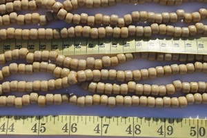 9 x 6mm Crow Roller Glass Beads Opaque Tan Crafts Jewelry 100pcs - Picture 1 of 1