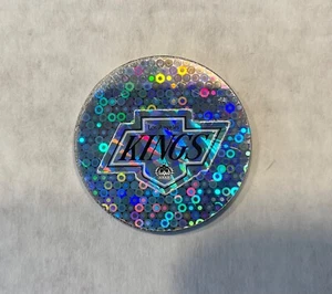 Los Angeles Kings NHL Team Logo Metal Pog Slammer Silver Glitter - Picture 1 of 2