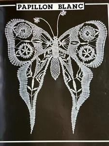 DENTELLE AUX FUSEAUX - Dentelle figurative aux fuseaux - Fleurs - Papillons - Picture 1 of 5