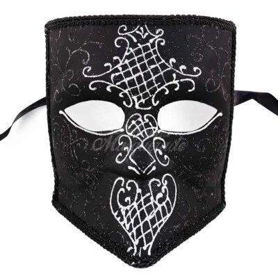 Bauta Masquerade Mask Silver Detailing - Image 1 of 4