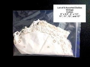 Lot of 6 Assorted Doilies - Vintage - Cotton - Picture 1 of 23