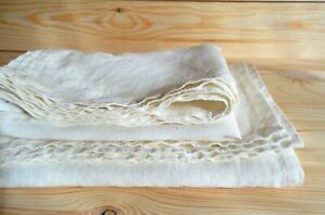 Soft THICK 100% Linen Bath Towel Stonewashed FLAX Towels Off White Color
