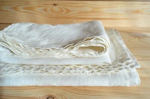 Soft THICK 100% Linen Bath Towel Stonewashed FLAX Towels Off White Color - Picture 1 of 8