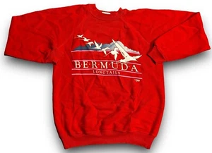Felpa vintage anni '90 Bermuda a coda lunga grafica souvenir turistico girocollo taglia media - Foto 1 di 4