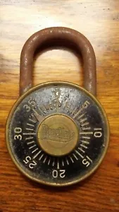 Dudley Lock Corp. Chicago - Vintage Brass Combination Padlock - No Combination! - Picture 1 of 4