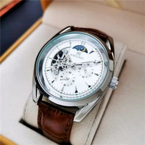 Hollow Large Flywheel Automatic Mechanical Moon Multi-Function Men's Watch - Picture 1 of 24