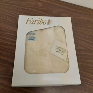 Vtg Faribo Wool Blend Afghan Throw Off White NEW in Original Box 50"x 60" - Picture 1 of 6