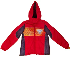 Monster Jam Kids Puffer Jacket Red Black Hooded Size M (8) – 2012 Monster Trucks - Picture 1 of 16