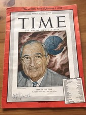 Rare TIME Magazine 1949: Man Of The Year Ernest H Baker,KKK,Vintage Ads Ephemera