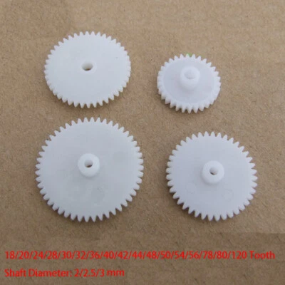 20~90 Teeth Plastic Spindle Gears Single Layer Crown Shaft Cog Wheel Toy Car DIY - Image 1 of 4