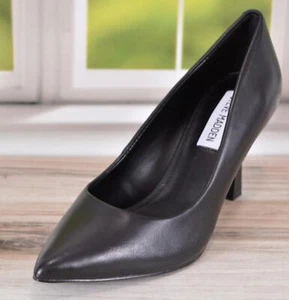 NEW Steve Madden Women's SALZA Leather Pointed Toe Pumps Heels Size 9 BLACK - Picture 1 of 10