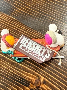 Hallmark Keepsake 1996 Ornament Time for a Treat Hershey's Chocolate Bar Sled - Picture 1 of 5