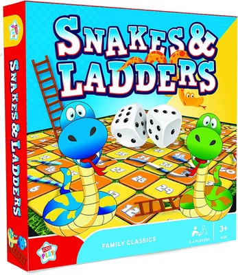 Snakes & Ladders Family Classics Board Game 2-6 Players Age 3+ - Image 1 of 4