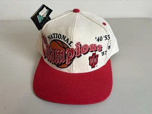 Cappello basket Indiana Hoosiers IU National Champs nuovo con etichette vintage Top Of The World - Foto 1 di 7
