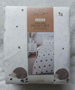 Juego de cama edredón reversible 100 % algodón cepillado corte hojas de erizo y roble - Imagen 1 de 4