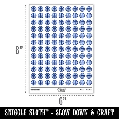 Hiedra Floral Cruz Pascua Cristianismo Religioso Símbolo Redondo Paquete de Pegatinas Foto 1 de 4