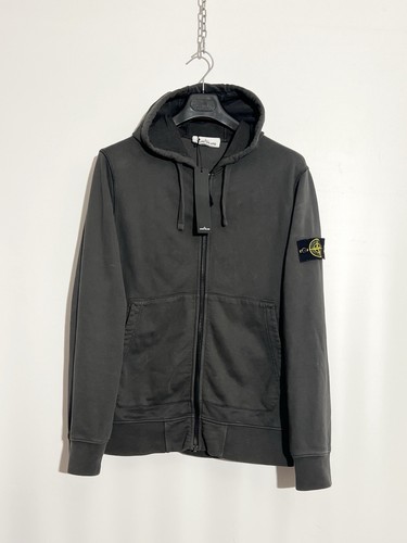 Anthracite Grey Stone Island Hoodie With Zip Closure