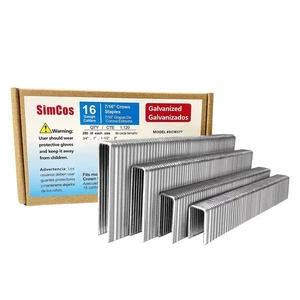 16 Gauge 7/16" Crown Staples (2",1-1/2" 1", 3/4") for Wood, Galvanized Steel ... - Picture 1 of 4