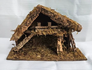 Weihnachtskrippe trocken Moos Holz stabil Krippe Made in Italy Krippe nur 20" - Bild 1 von 16