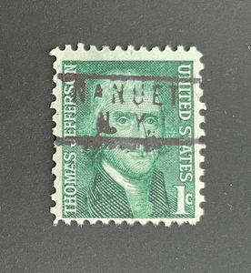 Nanuet, New York Type 818 Precancel - 1 cent Jefferson - U.S. #1278 - NY - Picture 1 of 1