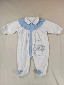 Mameluco de colección Gerber "Primera Navidad del bebé" infantil 6-9 m terciopelo suave con botones - Imagen 1 de 13