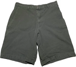 Vintage 90's Stussy Work Gear Shorts Size 32 Green Mid-Rise 9" Inseam Made USA - Picture 1 of 12