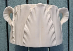 1894 Victorian Antique Royal Worcester Fern Leaf Two Handled White Sugar Bowl - Picture 1 of 12