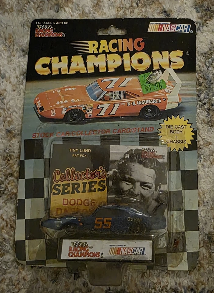 CARRO DE STOCK RACING CHAMPIONS, TARJETA Y SOPORTE, #55 TINY LUND MERCURY CYCLONE Foto 1 de 1