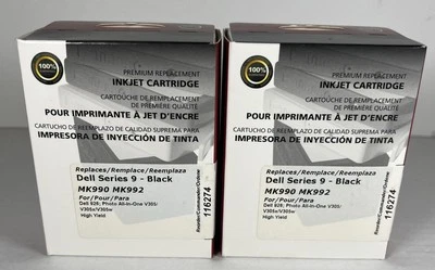 MK990 black ink cartridge series 9 NEW for DELL 926 Photo All-in-One Lot Of 2 - Image 1 of 4
