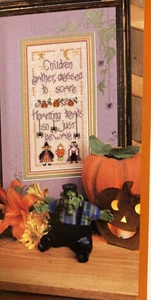 Shepherd's Bush BEWARE Cross Stitch Leaflet Only ~  Halloween sampler / witch - Picture 1 of 4
