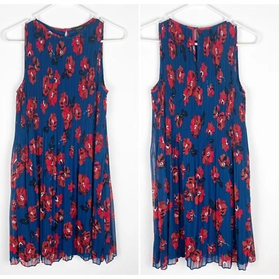 Halogen Blue Floral Summer Sleeveless Shift Dress XS — 第 1/4 张图片