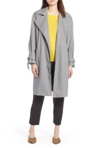 Halogen Damen leichter karierter Trenchcoat Jacke Petite Größe Small S 169 $ - Bild 1 von 11