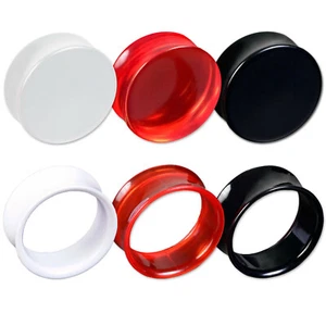 3-25mm Plug Flesh Tunnel double flared Acryl Ohr Piercing Kunststoff Tube UFT - Bild 1 von 3