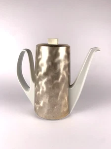 Bauscher Weiden Vintage Ceramica 9" Teiera Acciaio Inox Spazzolato Coperchio Isolatore MCM - Foto 1 di 14