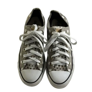 Baskets Converse Chuck Taylor All Star gris/blanc en toile à pois taille W9/M7 - Photo 1/10