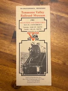 Tennessee Valley Railroad Museum 1981 Travel Brochure Road Map Timetable - Picture 1 of 4