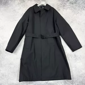 JW Anderson Uniqlo Mens Black Cotton Ovesrsized Belted Trench Coat L size - Picture 1 of 12