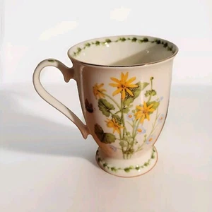 Stechcol Gracie bone china Coastline Imports Lesser Celandine Pedestal cup - Picture 1 of 7
